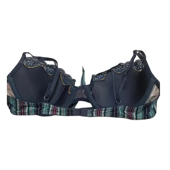 Victoria's Secret Blue Stripe Demi Bra Sz 36B - Picture 2 of 8